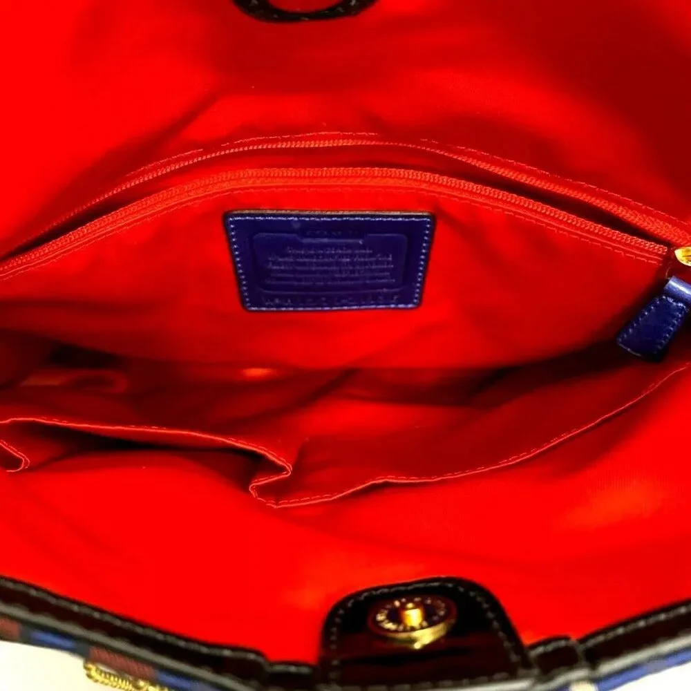 New Rare Coach Poppy Tartan Signature C's Plaid Shoulder Bag